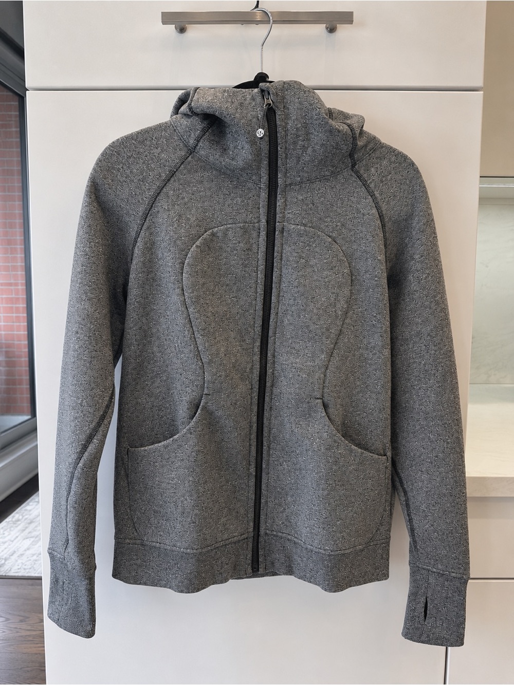lululemon athletica Heather Gray Full-Zip Hooded Jacket